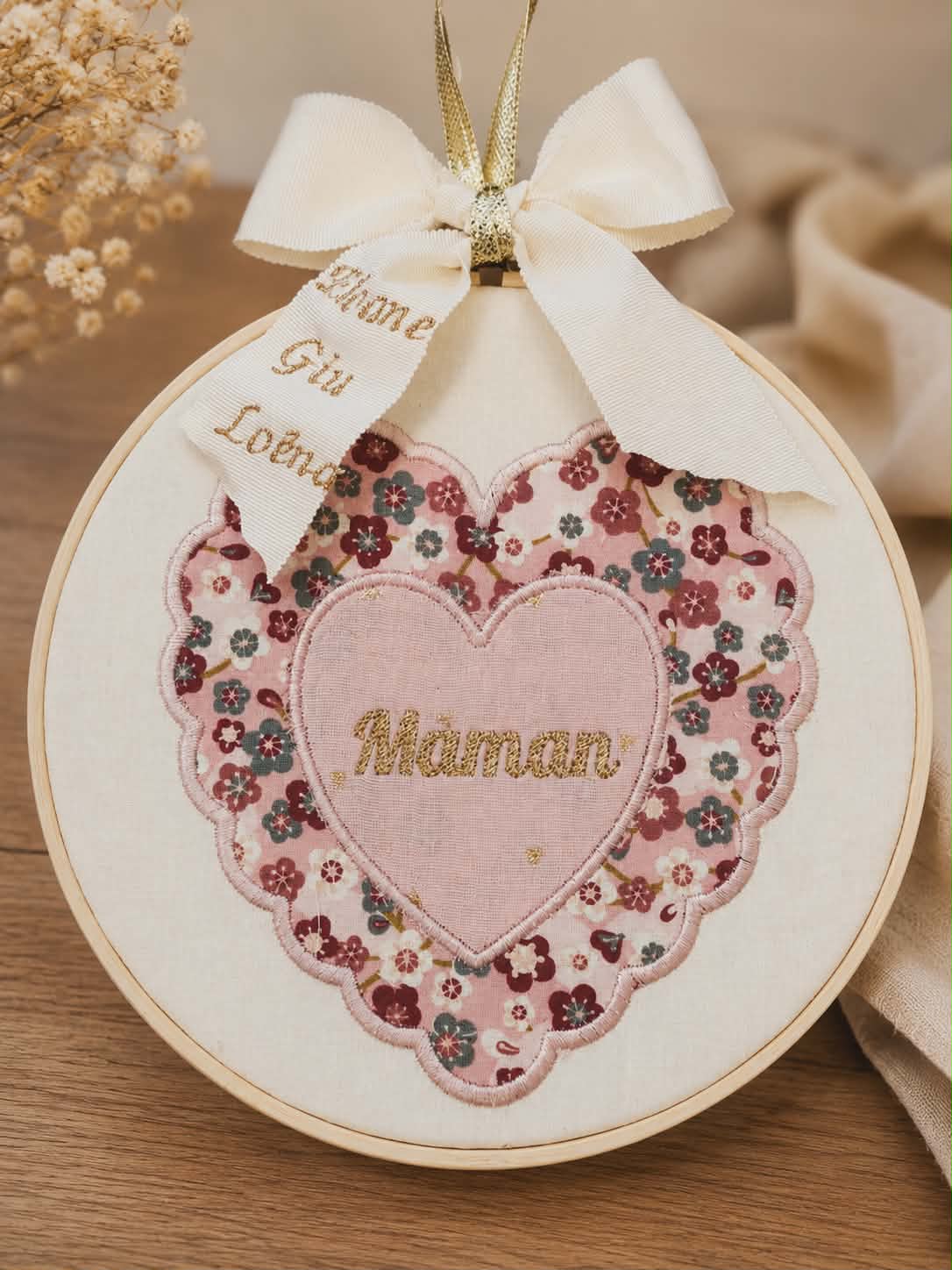 Tambour décoratif personnalisé "Maman"
